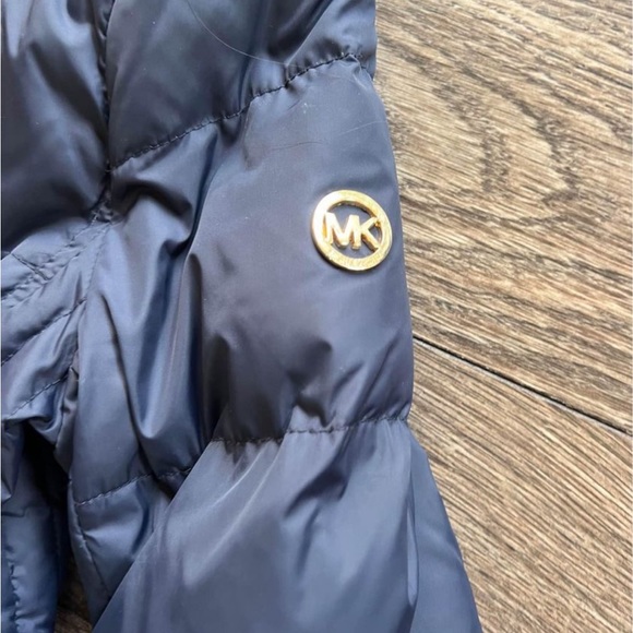 Navy kors warm puffer coat - Picture 2 of 6